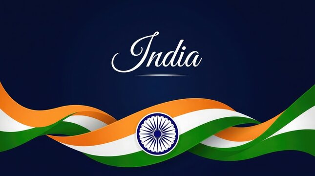 India independence day celebrations with tricolor flag and typography