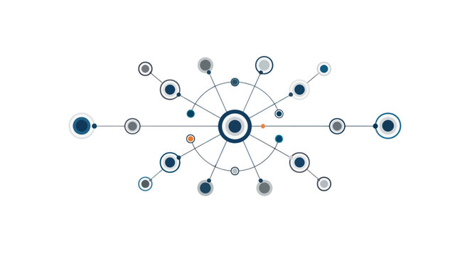 Network Connection Hub Vector Illustration