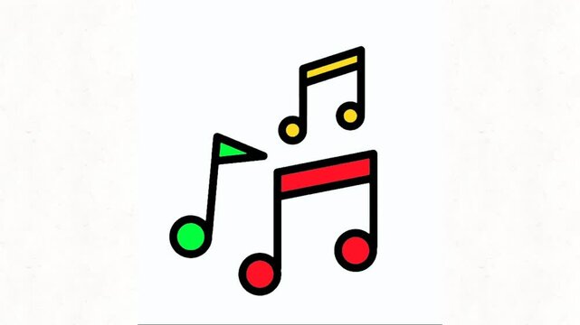 colorful musical scale animation icon