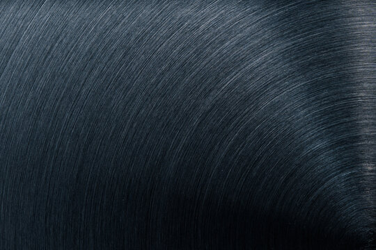 Dark Blue Brushed Metal Texture With Curved Grain