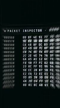 Technical diagnostic screen showing a hex dump