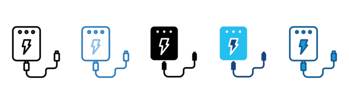 Power Bank Icon Set Multiple Style Of