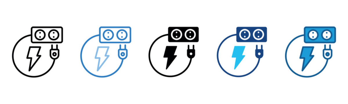 Socket Icon Set Multiple Style Of
