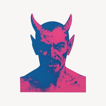 Vibrant devil silhouette illustration