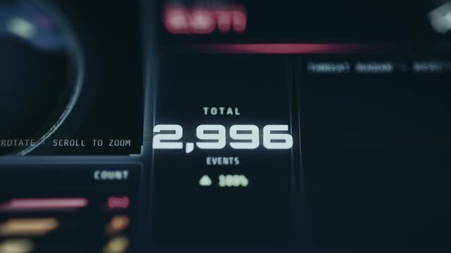 UI highlighting a total of 2994 events