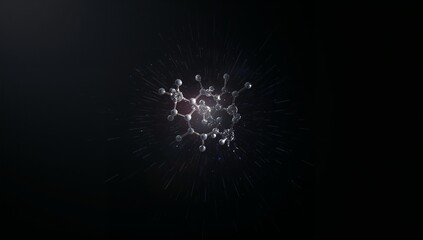 Fototapeta premium Molecular Structure Illustration of a Organic Chemical Compound in Dark Background
