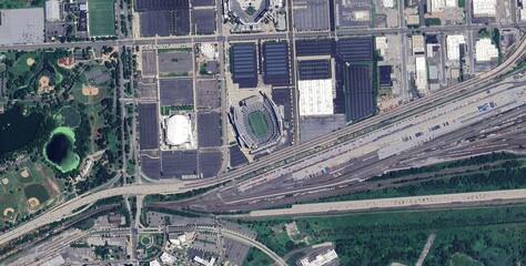 Aerial Satellite View Lincoln Financial Field South Philadelphia Sports Complex FIFA 2026 © Aerial View