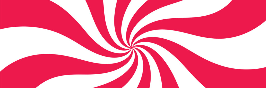 swirl peppermint background banner with abstract spiral rays