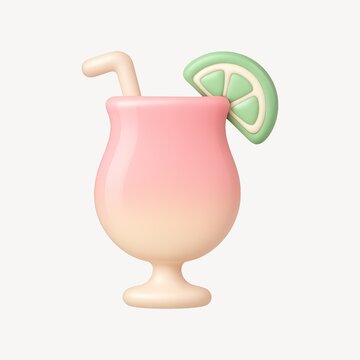 Colorful tropical drink illustration.