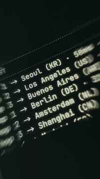 Network diagnostics tool showing path hops to worldwide servers