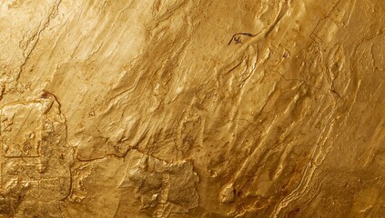 Obraz premium Close-up of Textured Gold Foil Surface with Cracks and Wrinkles