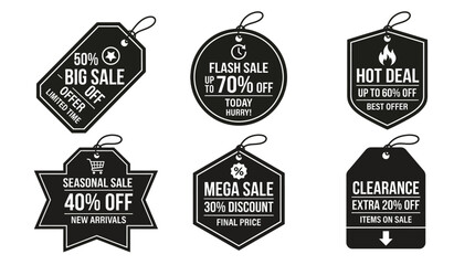Obraz premium Black Friday sale discount tags.