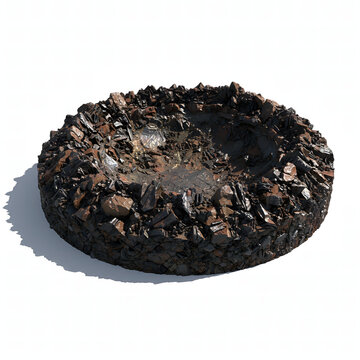 Cratered Ground Texture with Rough Rocks and Debris - A Realistic 3D Render