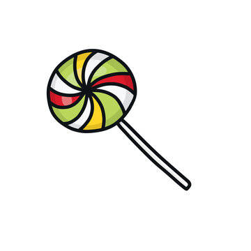 Candy in sample drawing style isolated illustration