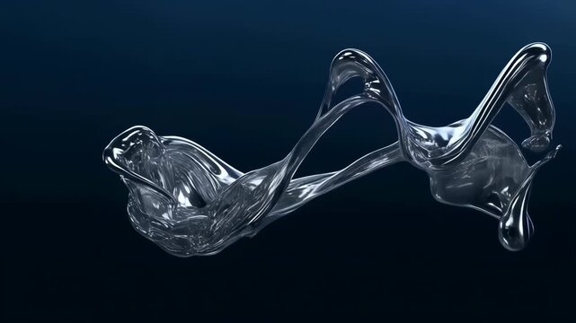 Droplets Colliding in Slow Motion with a Metallic Texture Against a Dark Background Featuring Water, Liquid, Splash with Zero Gravity and Abstract