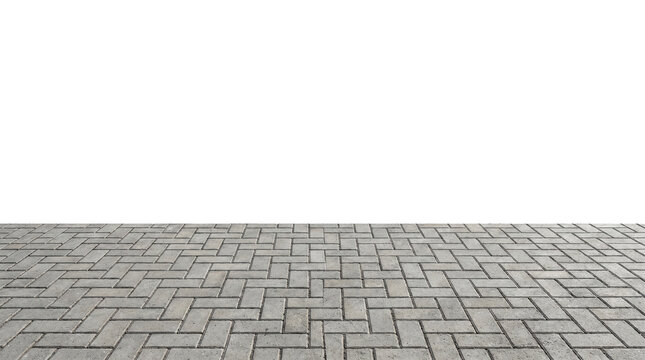 Herringbone paving stone floor on transparent background
