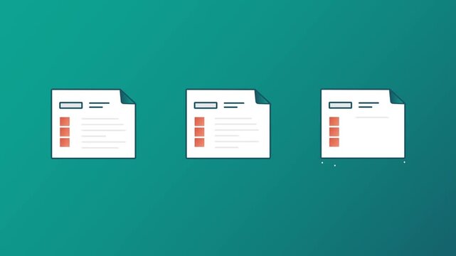 Three Blank Business Documents or Files Concept Clean Design Animation