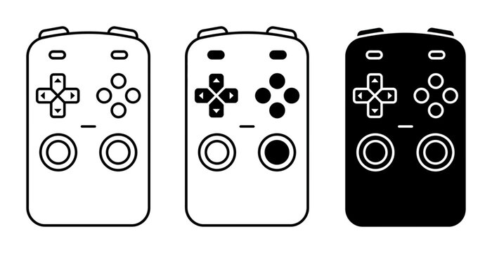 Modern Game Controller Icons, Vector Set of Gaming Joysticks, Digital Entertainment Input Devices, Retro and Contemporary Styles