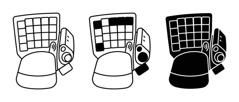 Ergonomic Keyboard and Mouse Set, Computer Input Devices, Technology Icons