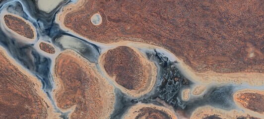 Naklejka premium Lake Amadeus Salt Lake Satellite Image Northern Territory Australia
