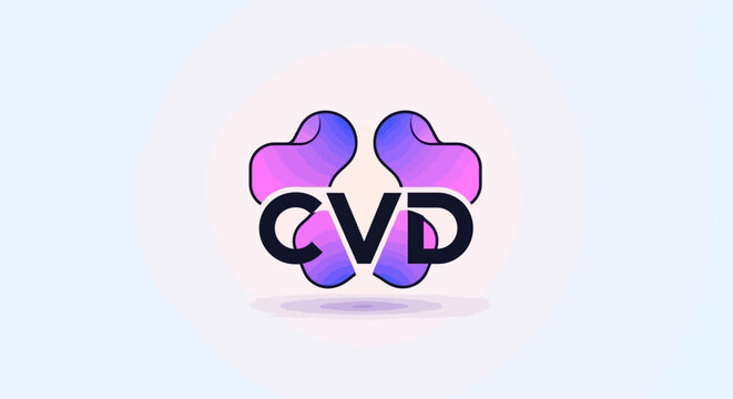 Creative Visual Design Logo with Abstract Purple Shapes.