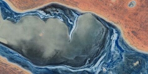 Naklejka premium Lake Amadeus Salt Flat Orbital View Australia Outback