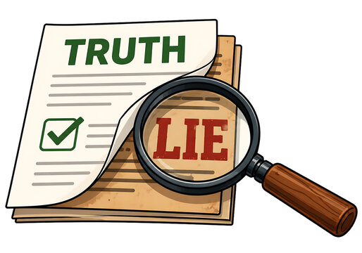 Truth Document Being Examined Revealing a Lie
