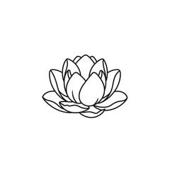 Obraz premium Elegant lotus flower outline illustration for design and decoration