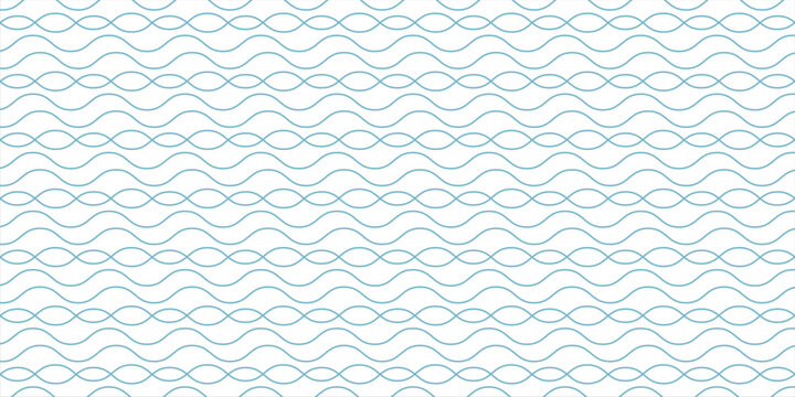 Water waves. Set of wavy zigzag lines. Wave thin line background. Vector zigzag and wavy horizontal underline. Vector illustration