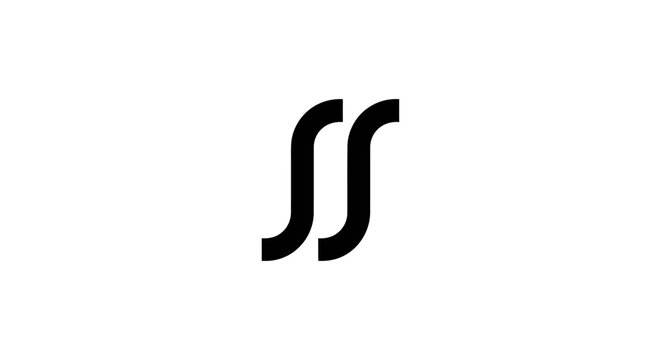 Twin parallel wavy lines minimalist abstract icon