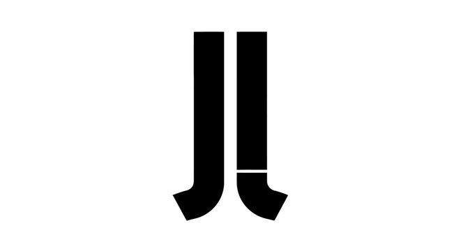 Parallel vertical lines with outward curved bases