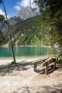 Italy, South Tyrol, Lake Antholz in the Rieserferner-Ahrn Nature Park