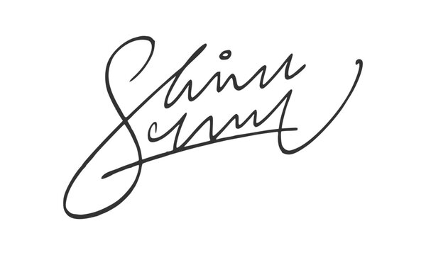 Creative hand sign autograph graphic illustration displaying handwritten cursive signature scribe line art for document contract agreement business validation template isolated clip art.
