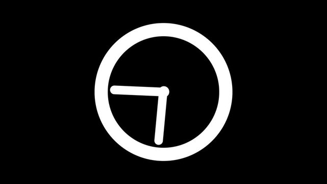 Clock icon time symbol watch timer sign  isolated on Animation Video