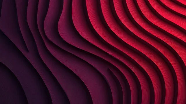 Flowing vertical bands exhibit a gradient of deep crimson to dark violet hues.