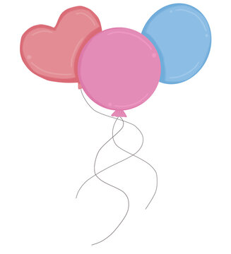 three balloons on transparent background