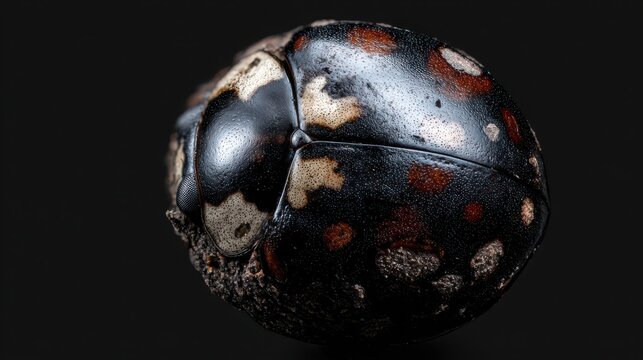 Intricate Macro Photography of a Ladybug's Textured Elytra Revealing Detailed Surface Patterns