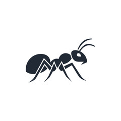 Fototapeta premium Stylized black ant silhouette on a clean white background design element