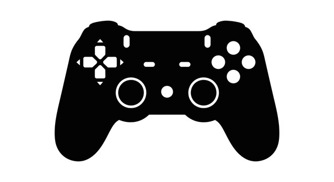 Game controller silhouette on a white background simple graphic design