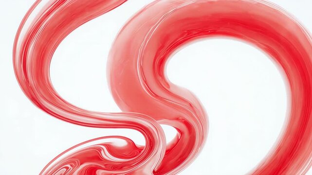 Vibrant Coral Pink Liquid Dancing on White Background