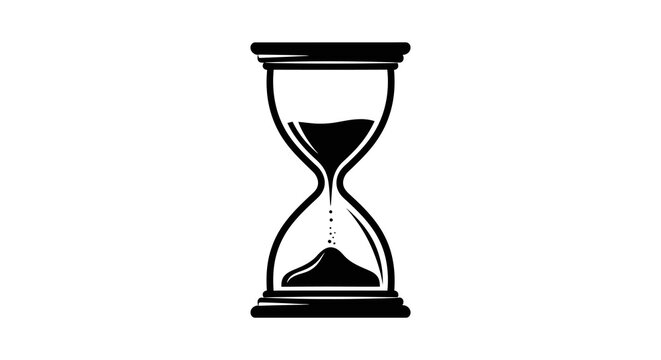 Hourglass Silhouette On White Background Time Measurement Device