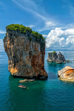 Thailand, Krabi adventure and summer holiday concept. Beautiful island and beach. Islands of Krabi National Park	