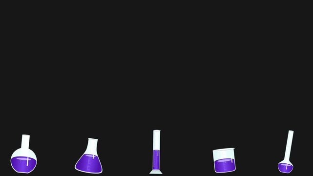 Purple Liquid in Glassware Shaking - Flat Lay