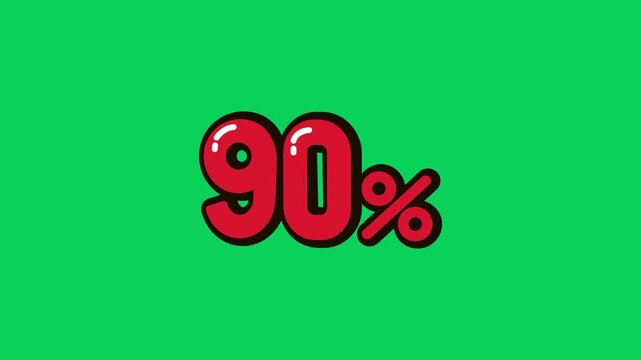 Green Screen 90 Percent Discount Animation 4K Video