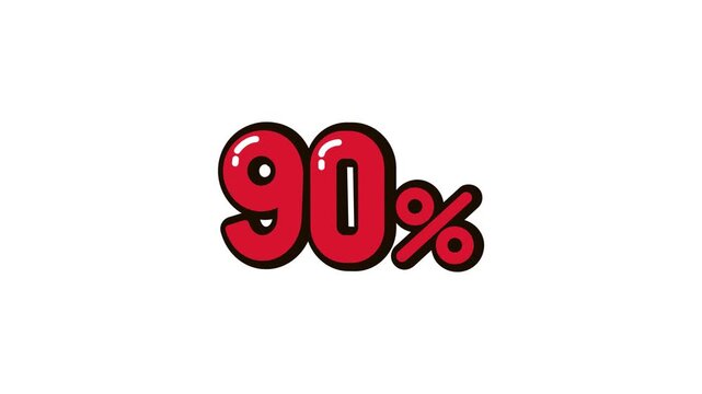 90 Percent Discount Animation 4K Video