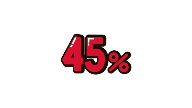 45 Percent Discount Animation 4K Video