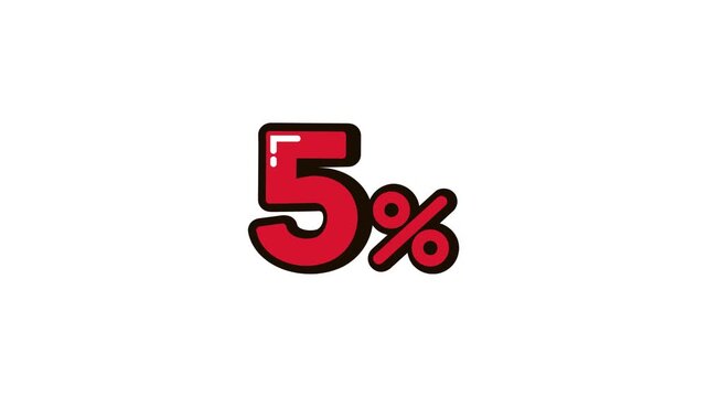 5 Percent Discount Animation 4K Video