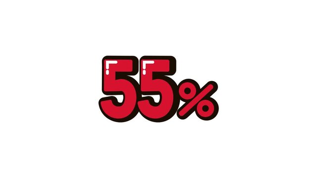 55 Percent Discount Animation 4K Video