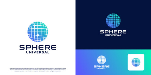 Fototapeta premium Abstract sphere logo design inspiration