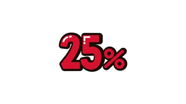 25 Percent Discount Animation 4K Video
